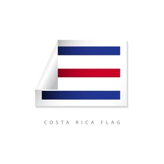 Costa Rica Label Flags Vector Template Design Illustration
