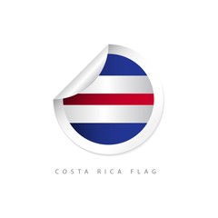 Costa Rica Label Flags Vector Template Design Illustration