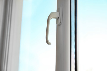 Modern window in room, closeup view. Home interior