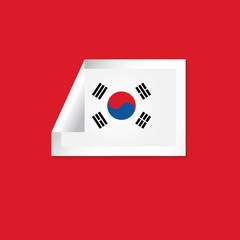 Korea Republic Label Flags Vector Template Design Illustration