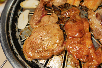 barbecue pork and meat grill, Korean style