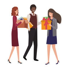 group business people with element avatar character