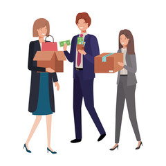 group business people with element avatar character