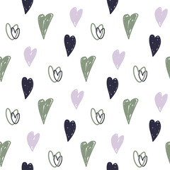 Seamless pattern with hearts. Valentines Day background. Can be used for textule, wallpapers, web, greeting cards and scrapbooking design
