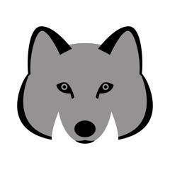  wolf face    vector illustration    flat style   front