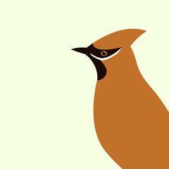  waxwings  vector illustration   flat style  profile