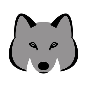  wolf face    vector illustration    flat style   front