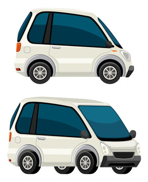 Electric car on white background