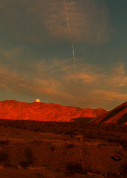 Wolf Moon Over Joshua Tree Mountains