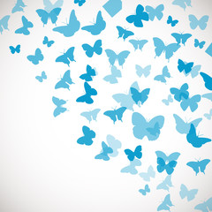 Fototapeta na wymiar Abstract Blue Background with butterflies.