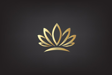 Logo gold lotus vector