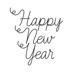 happy new year isolated icon