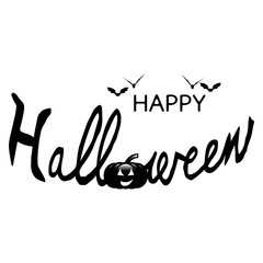 Happy Halloween Text Banner, Vector