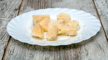 Cheese served on a plate
