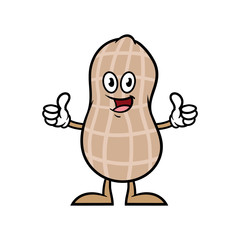 Cartoon Peanut Character Giving Thumbs Up