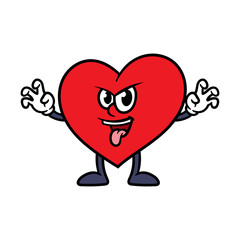 Cartoon Scaring Heart Character