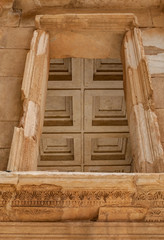Part of Library of Celsus in Ephesus Ancient City in Turkey. UNESCO World Heritage site.