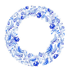 Circle arrangement in gshel style for inviting cards, decoration, for greeting and Christmas cards