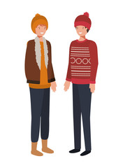 men with winter clothes avatar character