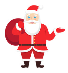 Santa Claus presenting something  vector isolated on white Christmas illustrations eps 10