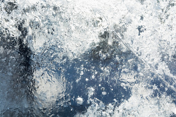 The texture of the ice. The frozen water.Winter background 