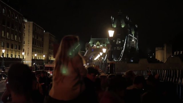 The flames and music are stunning at london memorial week with flames and a massive crowed!