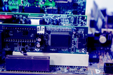 closeup of electronic circuit board
