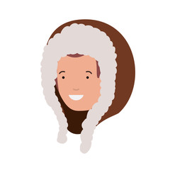 head of man with winter hat avatar character