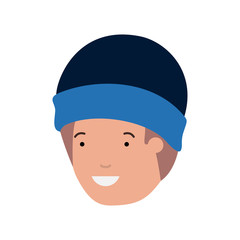 head of man with winter hat avatar character