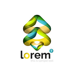 Geometric abstract business icon template, smooth shape