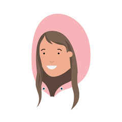 head of woman with winter hat avatar character