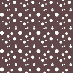 Abstract hand drawn polka dot pattern background,Big and small dots. Vector seamless pattern. Modern stylish texture.