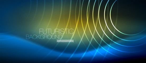 Neon glowing circles background