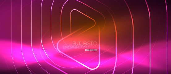 Color shiny neon lights background with abstract lines