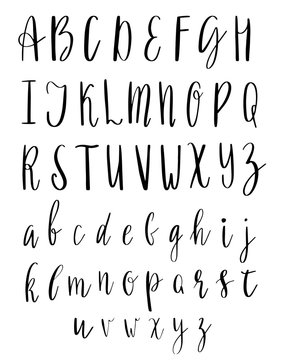 Vector English Alphabet. Handwritten Script. Hand Lettering and Custom Typography for Print, Web, for Posters, Cards, vector Illustrations