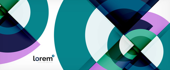 Obraz premium Modern geometric circles abstract background, colorful round shapes with shadow effects