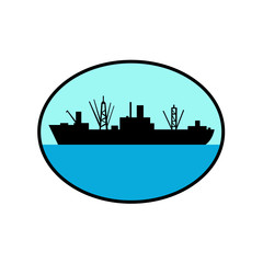 Obraz premium World War Two Attack Cargo Ship Retro