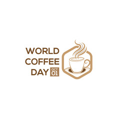 1 October International coffee day Logo. World Coffee day Logo Icon vector illustration on white background.