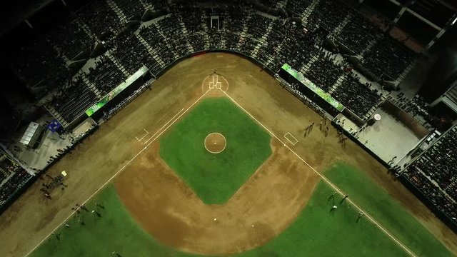 baseball stadium from above with a drone