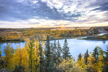 North Saskatchewan River valley at early morning © vadimgouida