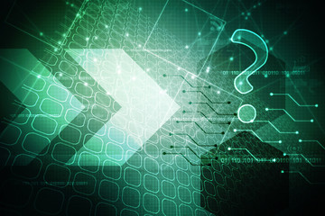 2d illustration question mark
