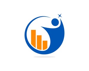 People Reach Increase On Goal Logo Design