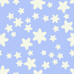 Fototapeta na wymiar Daffodils on the blue seamless pattern