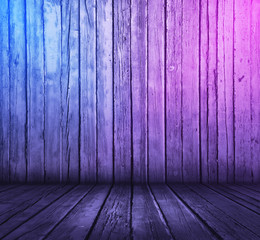 interior with neon lights