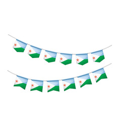 Obraz premium Djibouti flag, vector illustration on a white background
