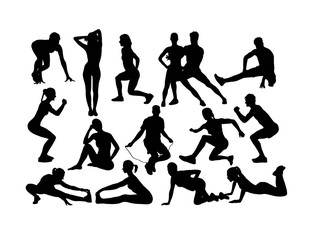 Fitness and Gym Sport Silhouettes, art vector design