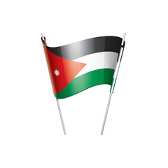 Jordan flag, vector illustration on a white background