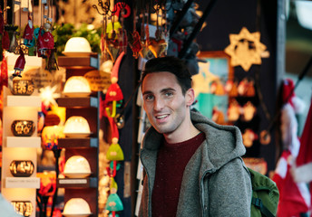 Obraz premium Young man Winter Portrait in Town