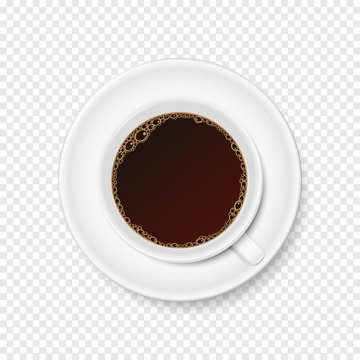 Vector cup of coffee on transparent background