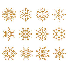 Snowflakes icon collection. Graphic vector modern ornament.
